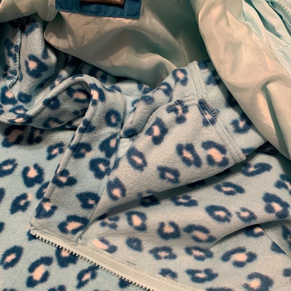 Eddie Bauer GIRLS LONE PEAK 3-IN-1 JACKET size med 10/12 paradise blue - Picture 6 of 6